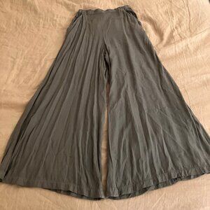 CP Shades olive green rayon wool Wendy wide leg palazzo pants, XS